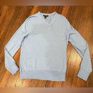 Banana republic Luxury Silk Cashmere Blend Blue V Neck Long Sleeve Sweater Sz M